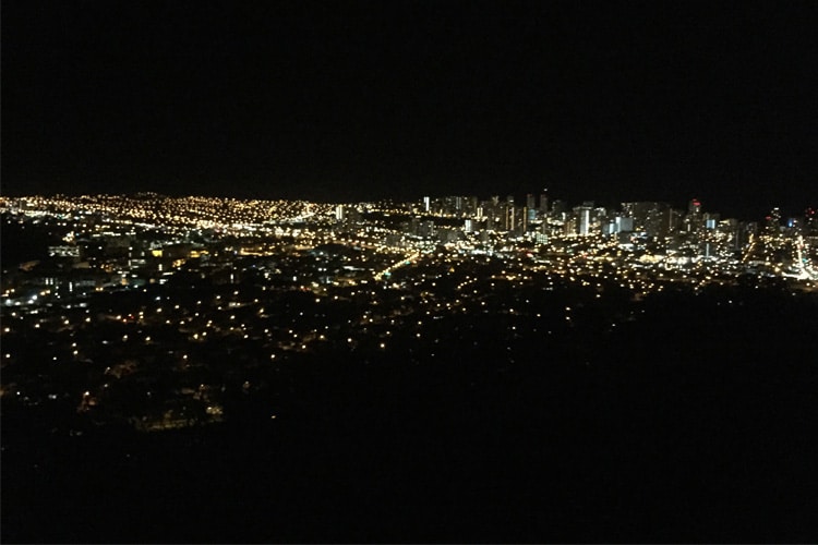 honolulu by night reminiscent of any major cityscape