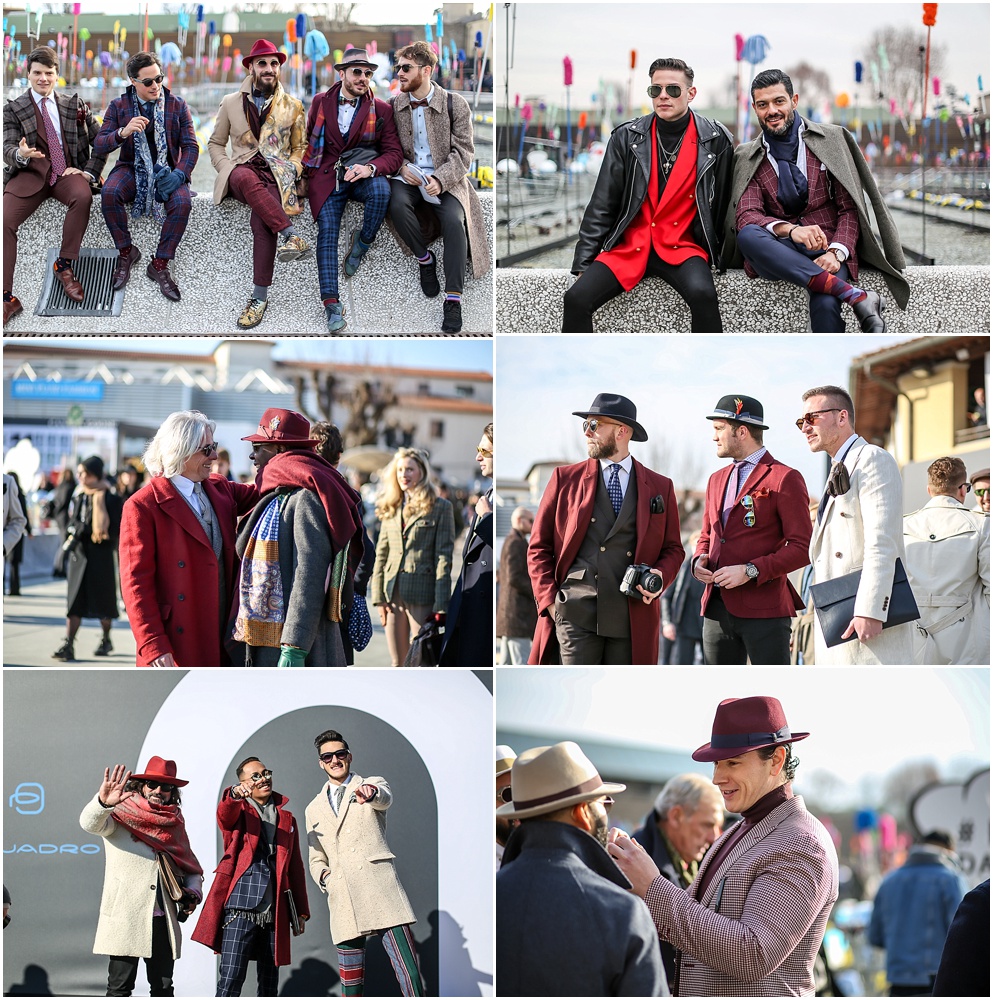 pitti uomo 91 deep red color coats