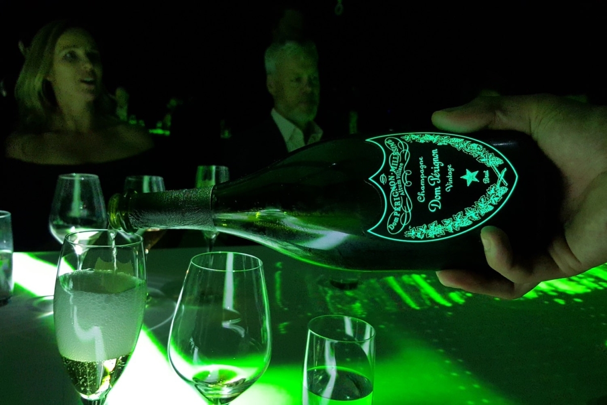 dom perignon luminous glowing bottle