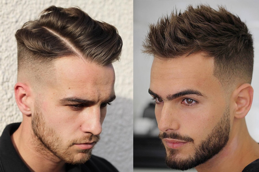 Men with short haircut hairstyle