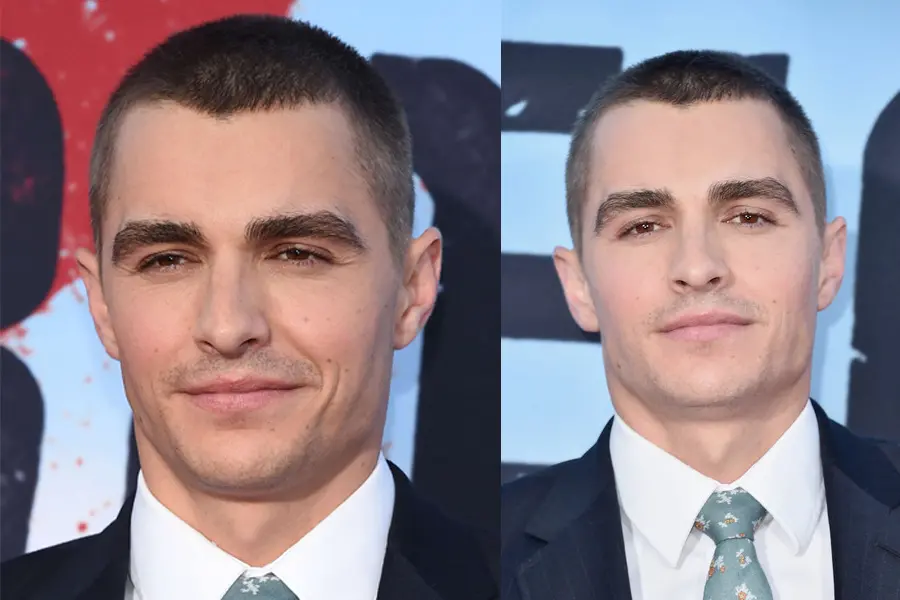 Dave Franco med kort buzzcut frisure frisure frisure