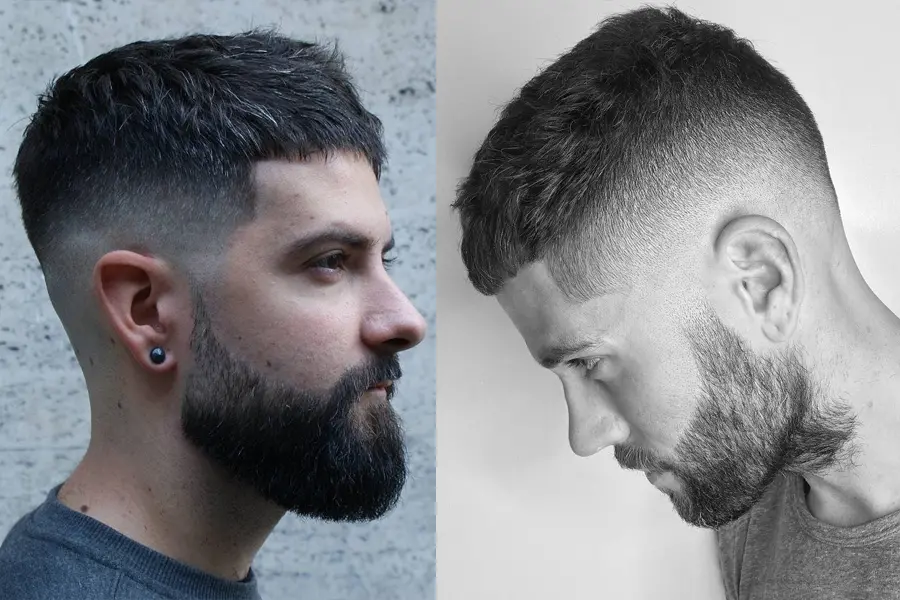 short haircut hairstyle for men side view