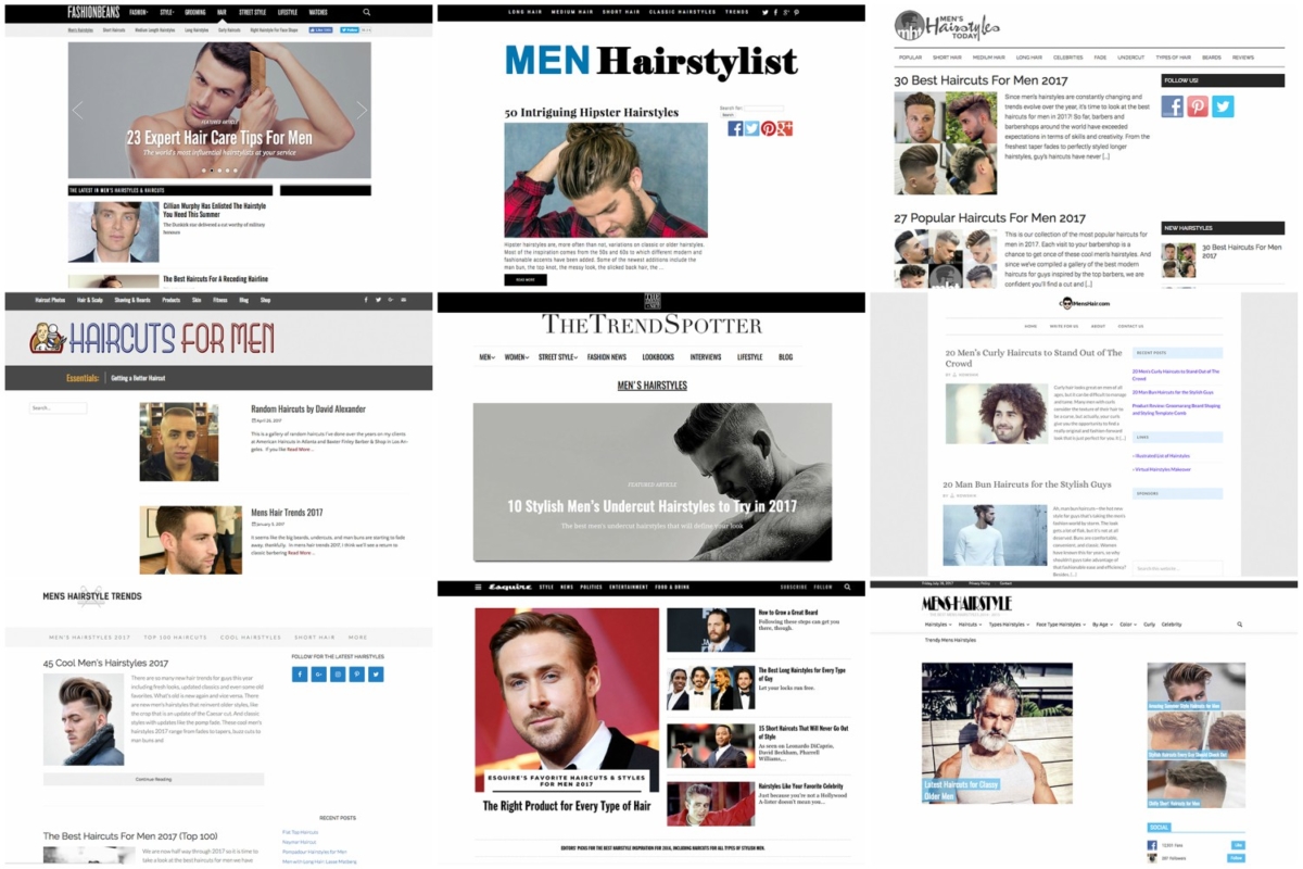 mens hair website and blog