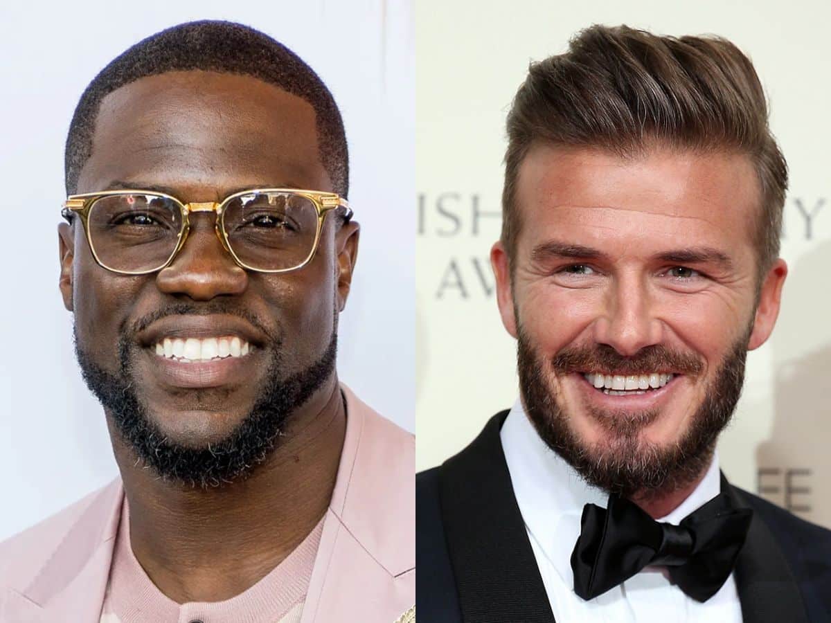 Kevin Hart and David Beckham with beards