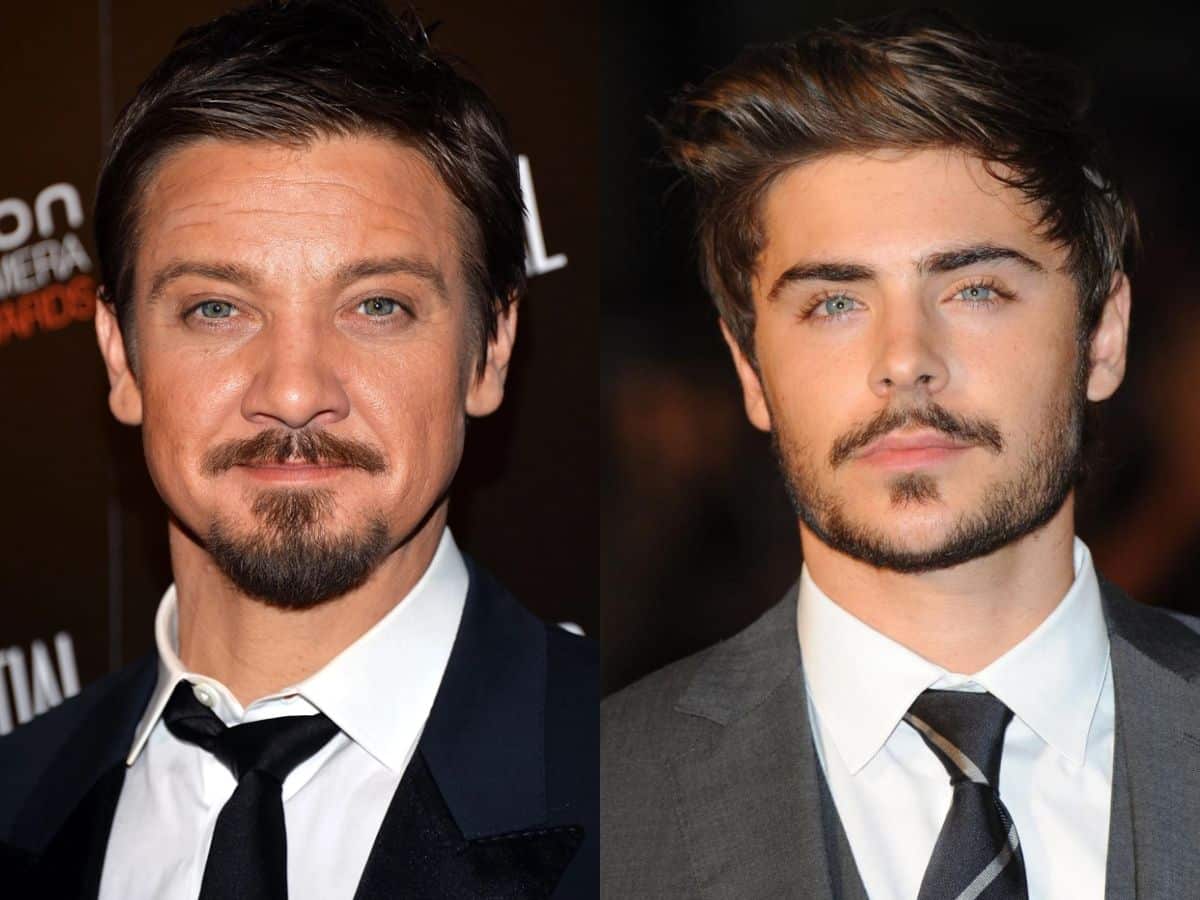 Jeremy Renner and Zac Efron with beards