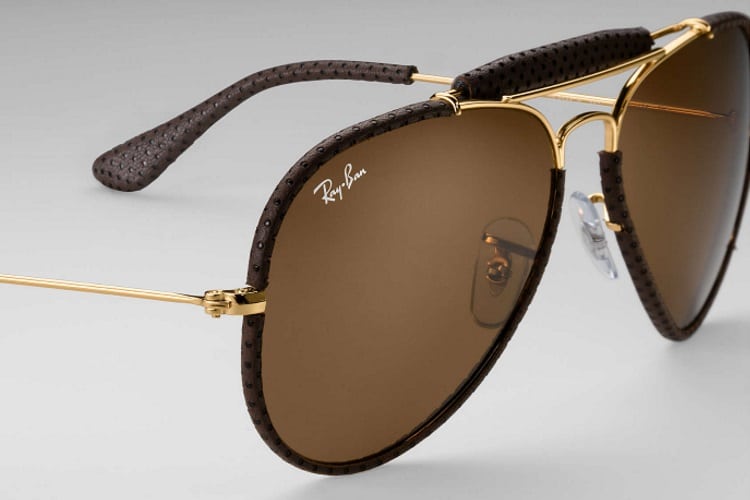 leather ray ban sunglasses
