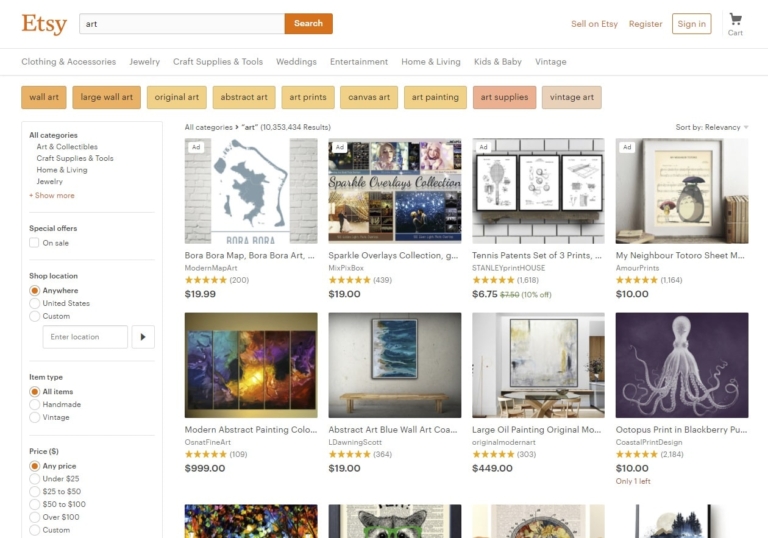 17 Best Places to Buy Art Online Man of Many