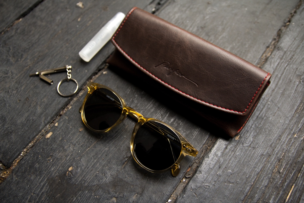 sunglasses and case with key ring