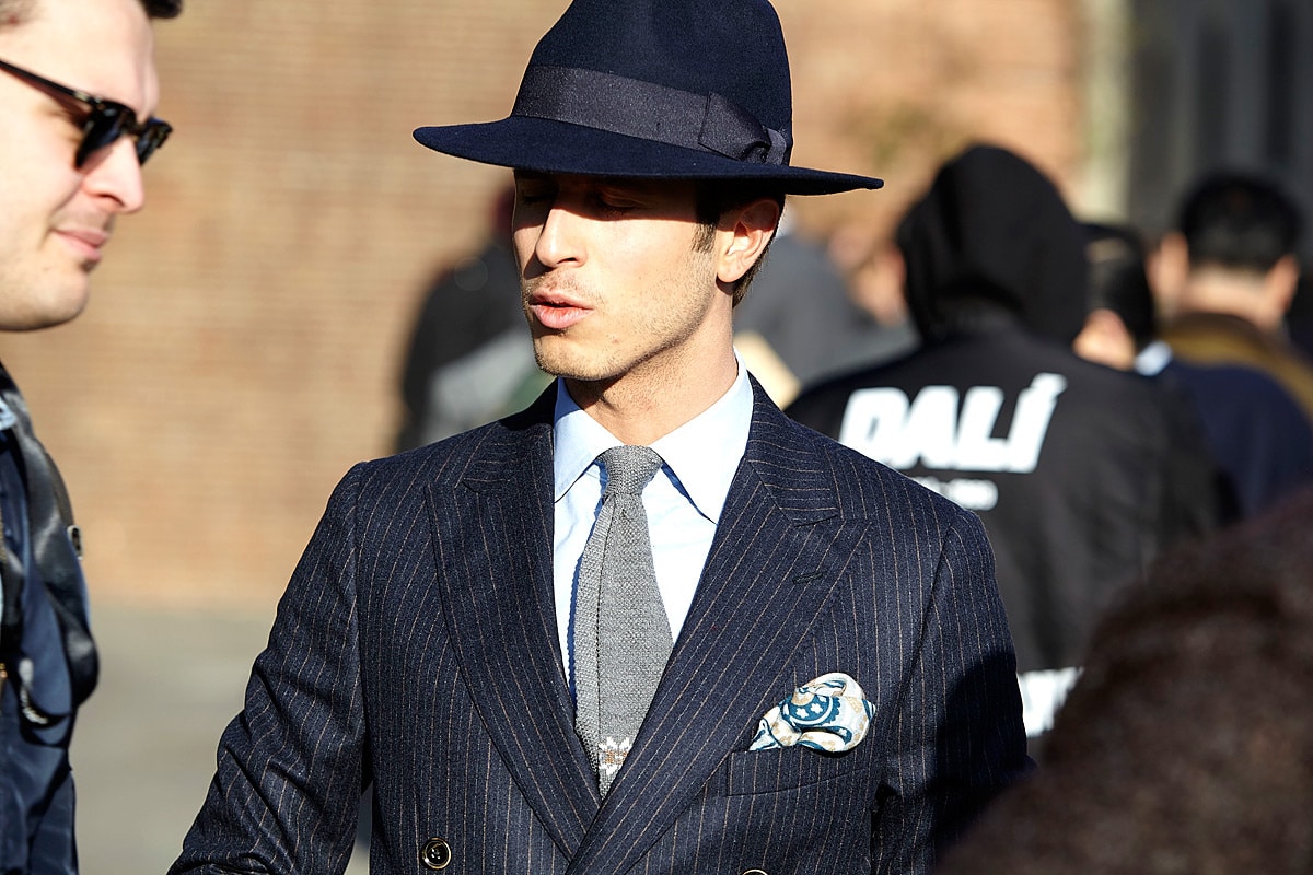 flat cap and suit