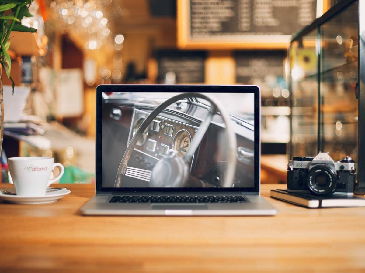 Laptop on a desk