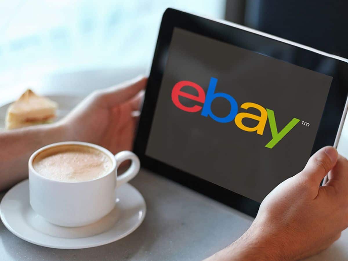 eBay logo on a tablet