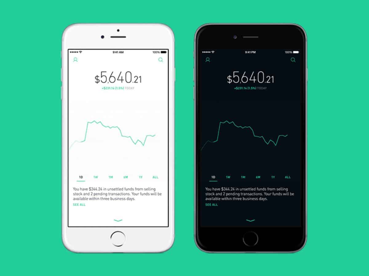 Phone showing rate and graph of a fund