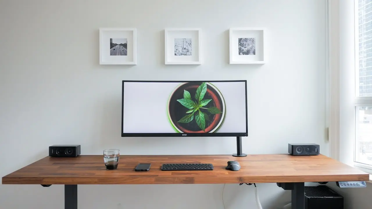 masculine office home minimalist desk setup