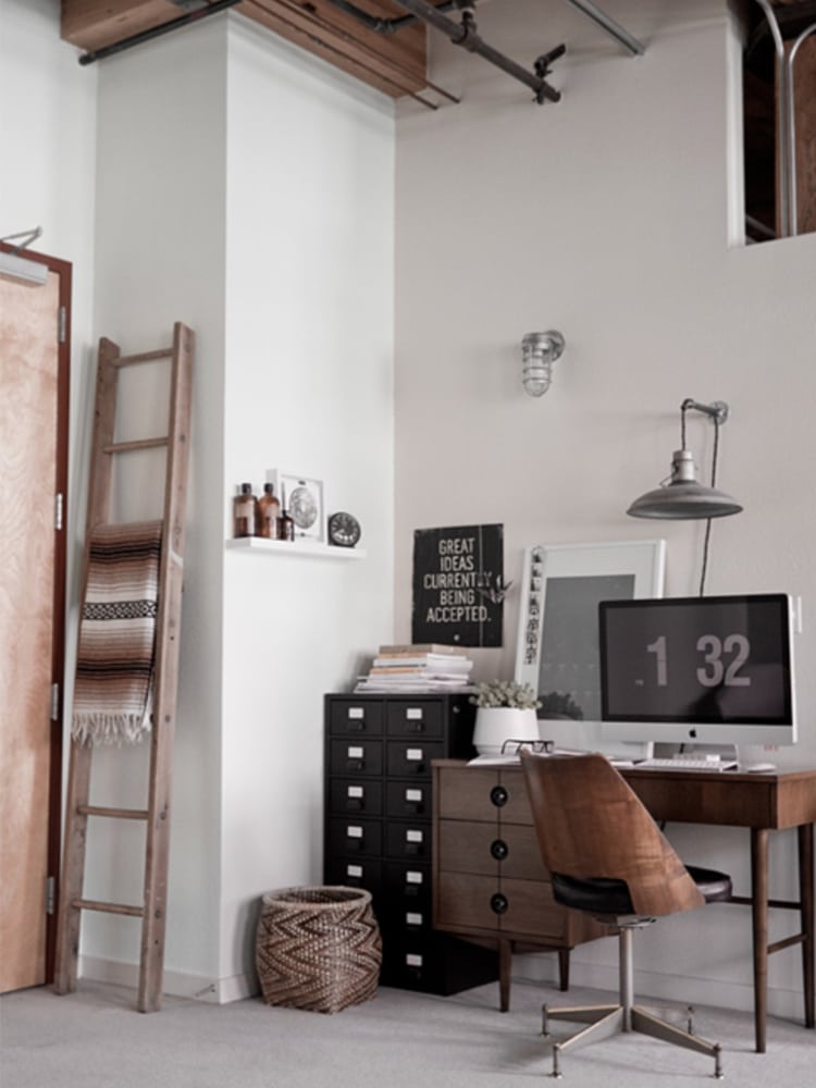 masculine home office computer desk