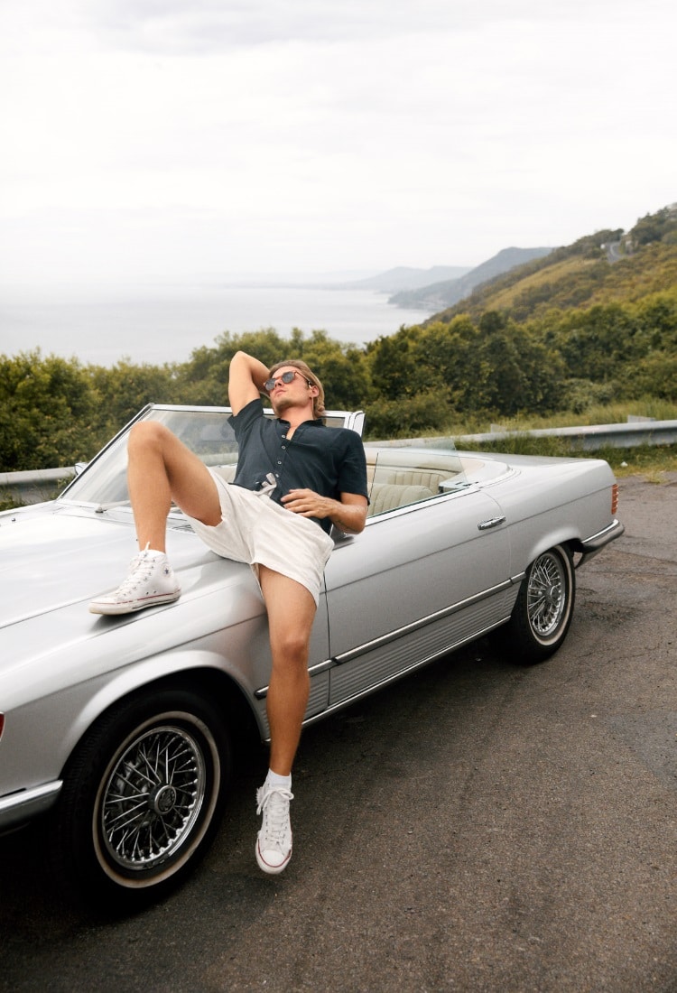 man outside a car wear pacifico sunglass