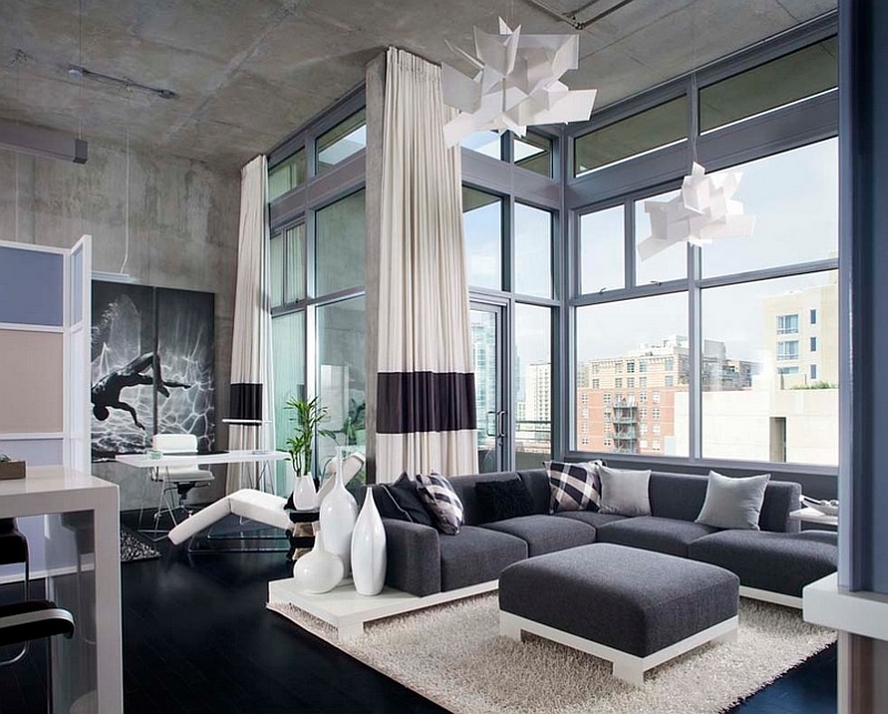 masculine modern gray living room