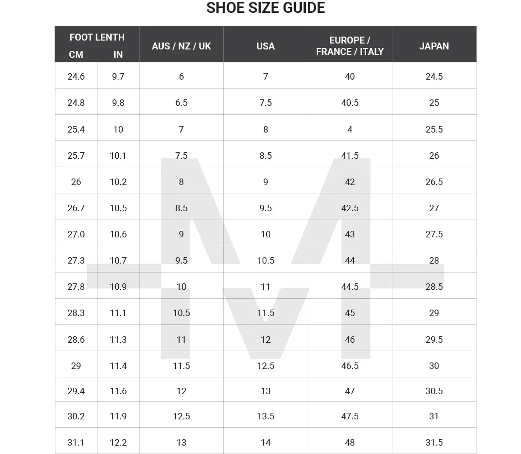 shoes us size chart