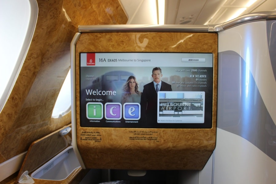 emirates a380 business class entertainment