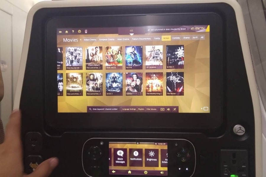 etihad a380 business class flight entertainment