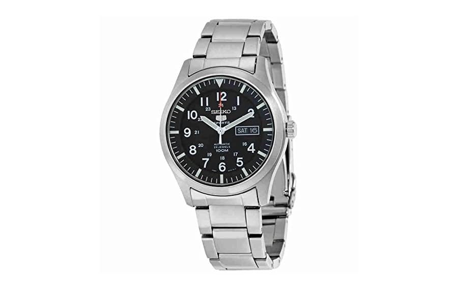 seiko 5 automatic black dial stainless steel