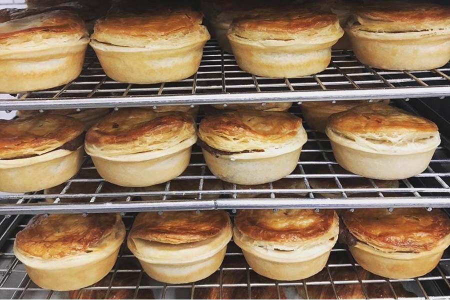 candied bakery pie on rack