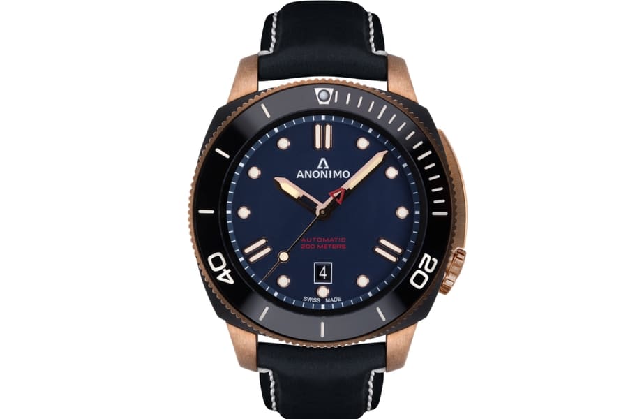 anonimo automatic bronze blue dial