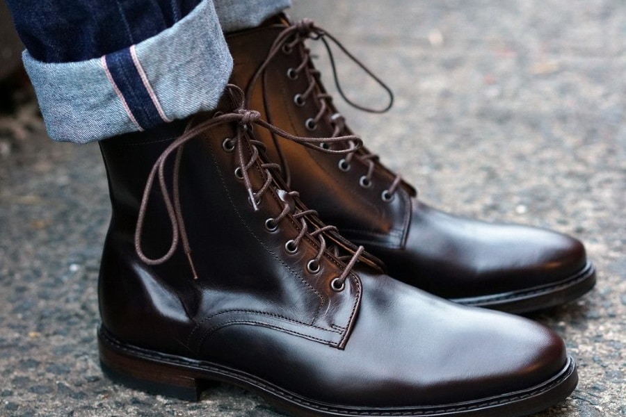 pair of fashionable commando boots