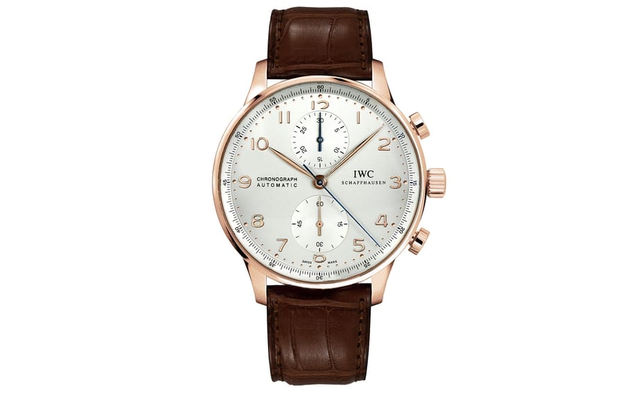 iwc portuguese rose gold chronograph