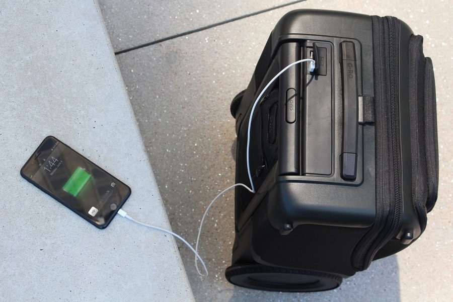 carry on suitcase with charger