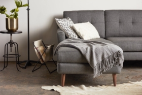 burrow couch makes modern bachelor pad