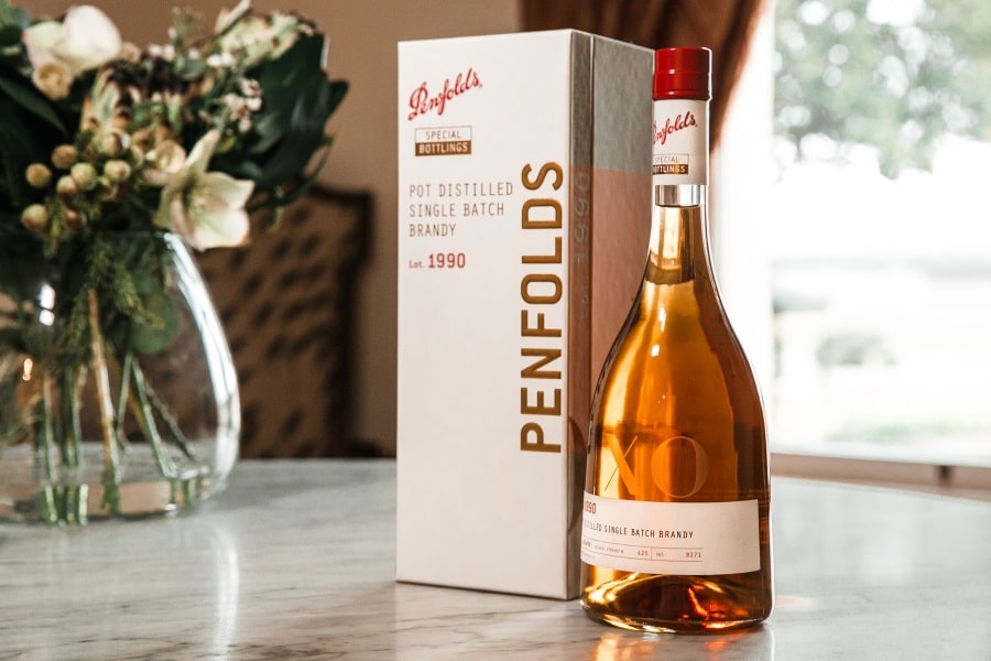 penfolds lot 1990 wine bottle and box