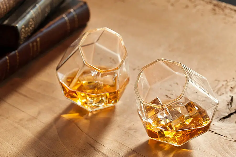 vasos de whisky de diamante de Dragon Glassware