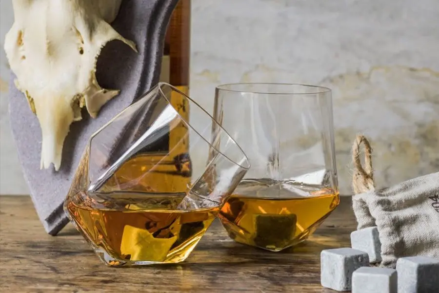vasos de cristal facetado viski seneca