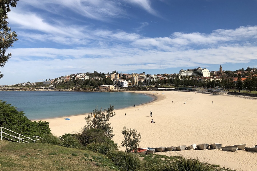 coogee beach from bowling club