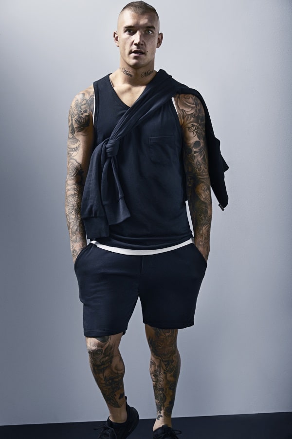 dustin martin wearing black short