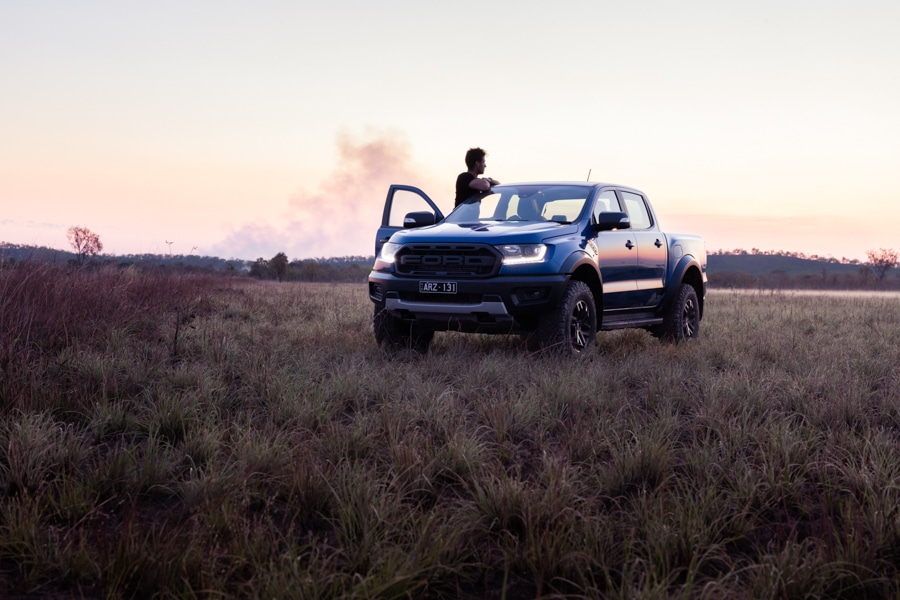 ford ranger raptor sunset 