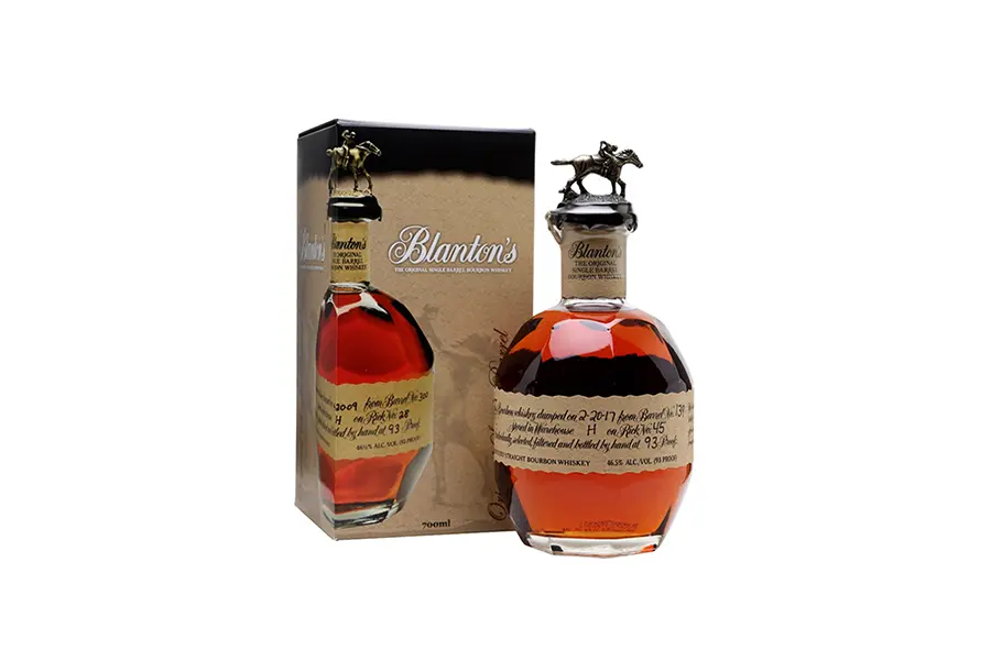 blanton’s single barrel best bourbon bottle and box