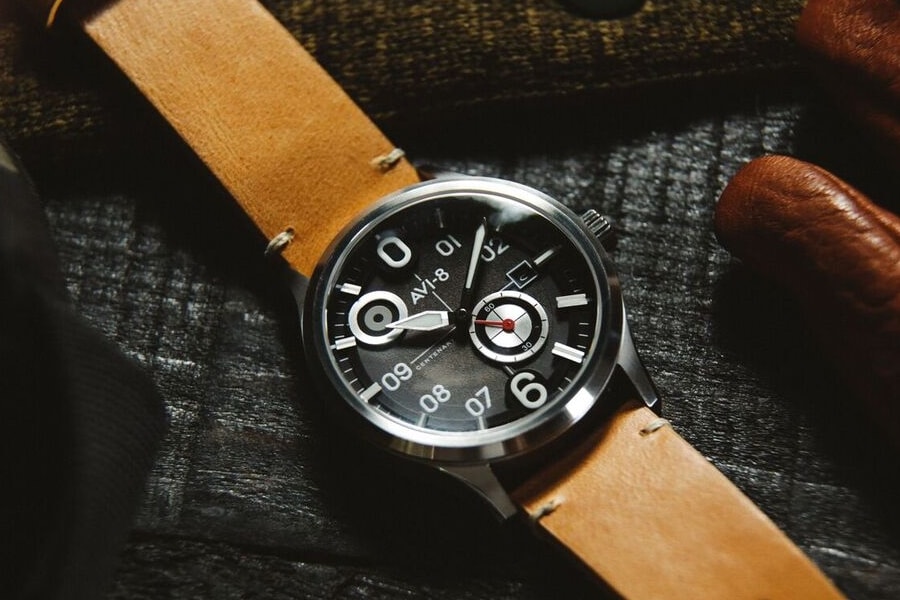 avi 8 centenary flyboy watch leather strap