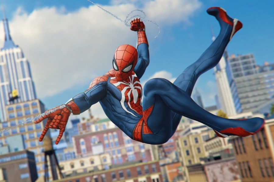 web-swinging spider man