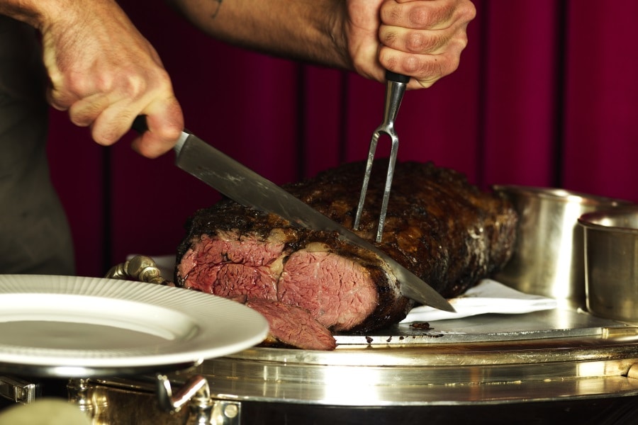steakhouse inspired dining room.