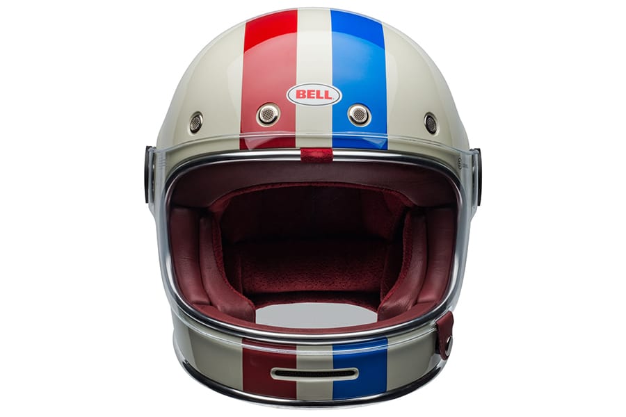 Bell eliminator Helmet Red white and blue stripe