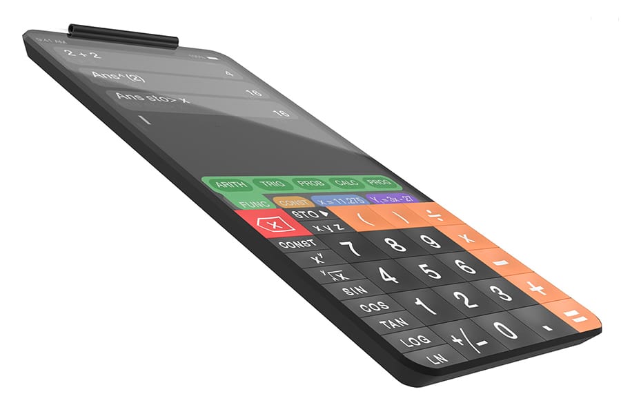 touchcal touchscreen calculator side view