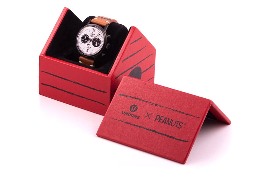 undone x peanuts watch in the case