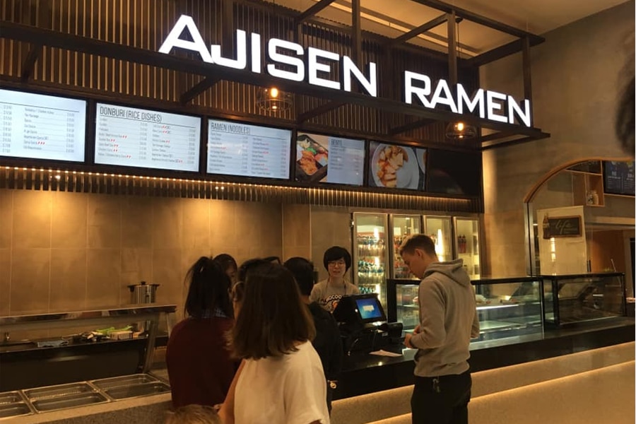 ajisen ramen counter in shop