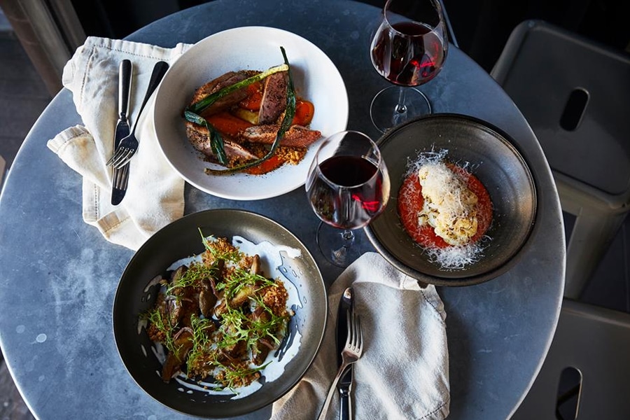 the wine library lunch spread