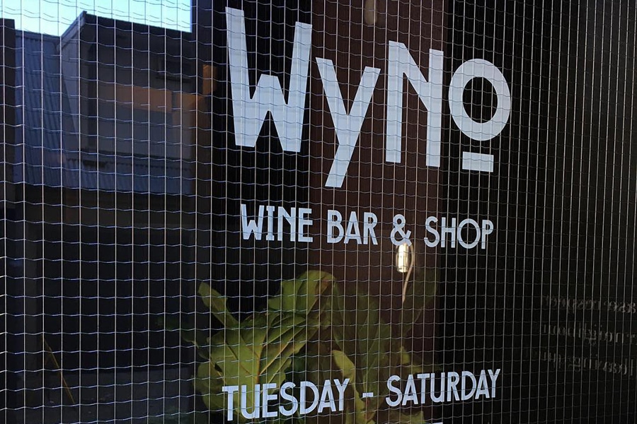 wyno logo on shop door 