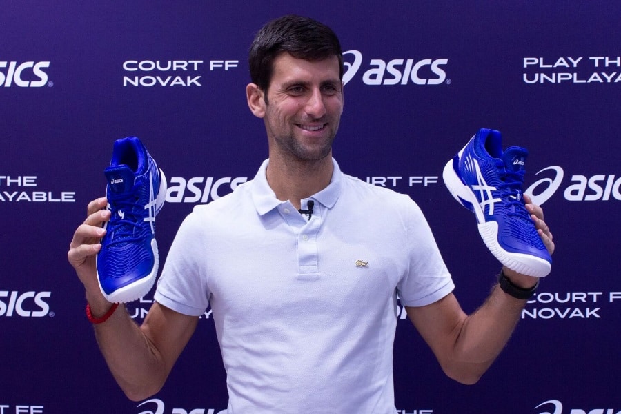 Novak Djokovic Unveils Signature ASICS Tennis Shoe in Melbourne Man