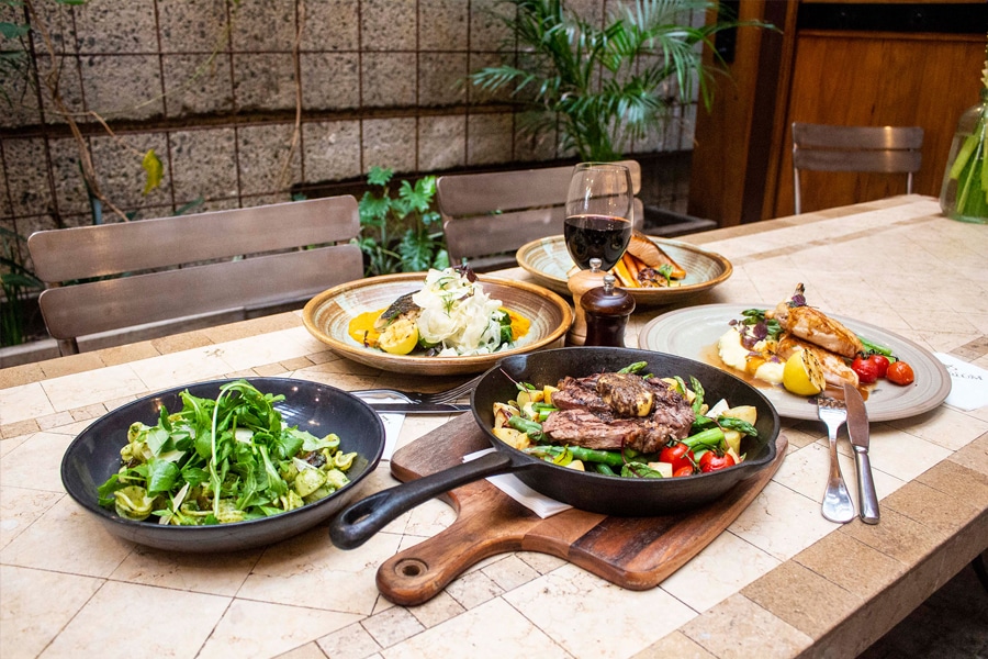 The Emporium Lunch spread on table outdoor