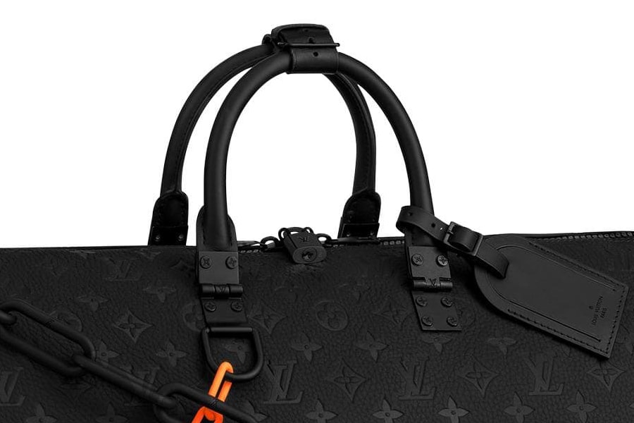 Black Lv Bag With Orange Chain