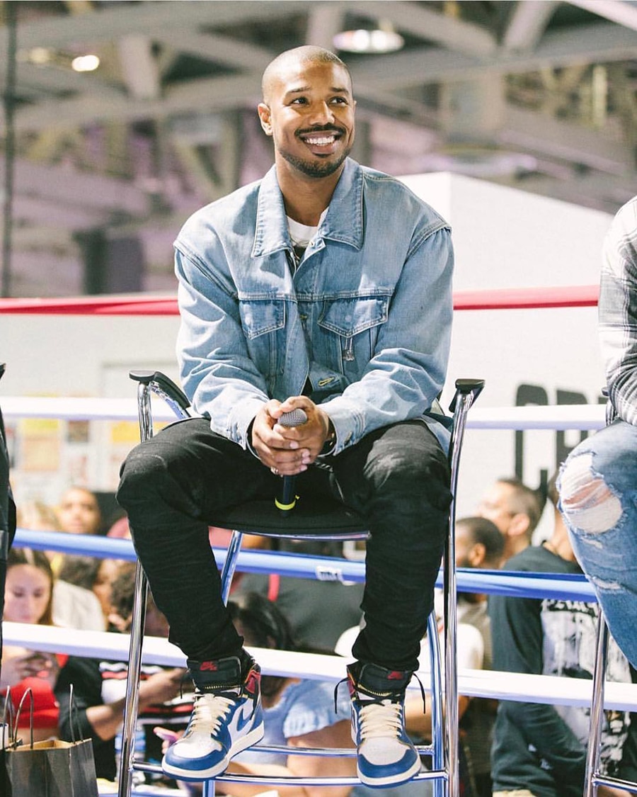 Michael B Jordan in Denim Jacket.